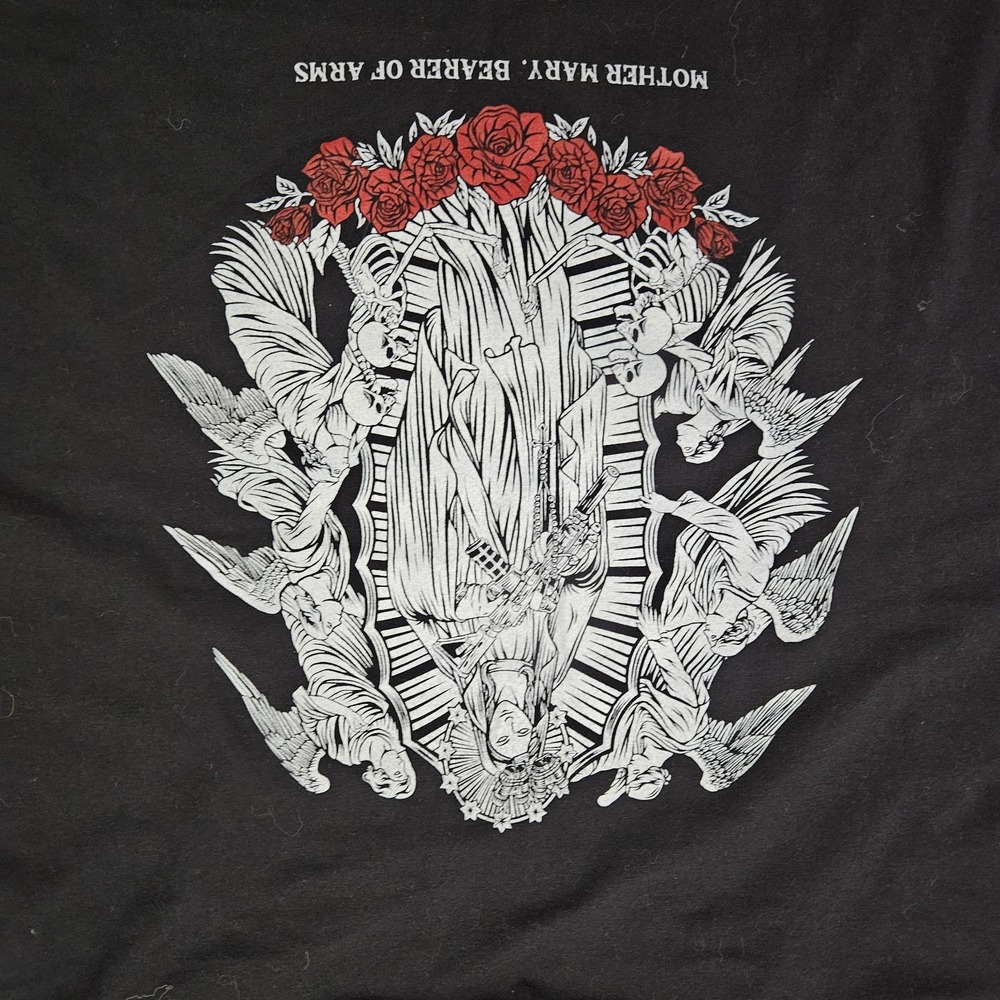 Savage Tacticians Clothing Co T Shirt Men's XXL Mother Mary Bearer Of Arms Rose